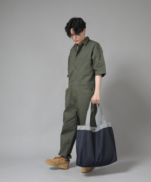 SAINTCREW(セントクルー)の「ボタンオープン ビッグサイズ ショルダーバッグ BOB-117 デニムインディゴ BRS(エコバッグ/サブバッグ・レディース・その他・フリー)」の9枚目の写真
