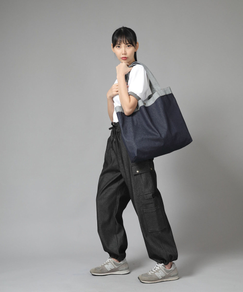 SAINTCREW(セントクルー)の「ボタンオープン ビッグサイズ ショルダーバッグ BOB-117 デニムインディゴ BRS(エコバッグ/サブバッグ・レディース・その他・フリー)」の13枚目の写真