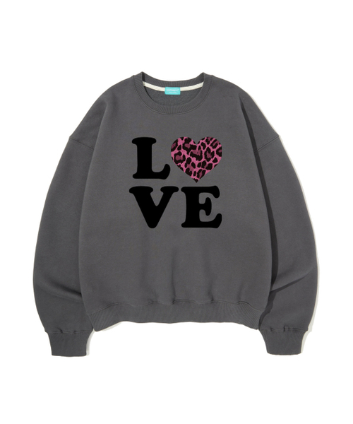 KATRINA K(カトリーナケイ)の「ラブピンクレオパードクロップスウェットTシャツ-メランジグレー(スウェット・レディース・グレー・FREE)」の3枚目の写真