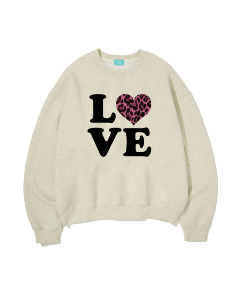 KATRINA K(カトリーナケイ)の「ラブピンクレオパードクロップスウェットTシャツ-メランジグレー(スウェット・レディース・グレー・FREE)」の4枚目の写真
