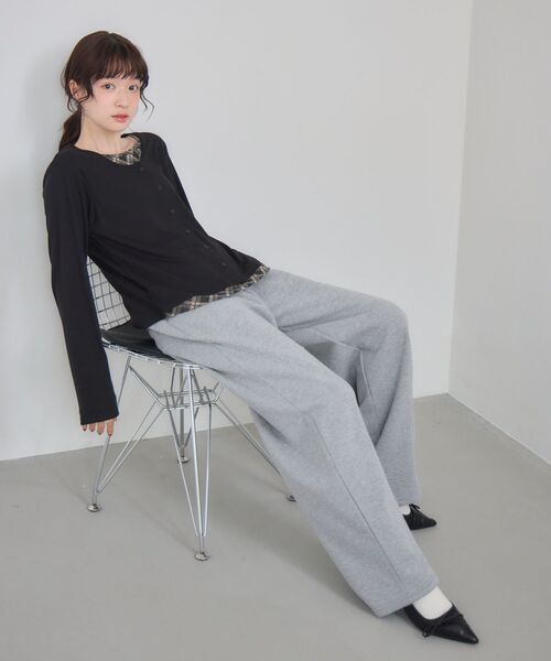 RETRO GIRL(レトロガール)の「裏起毛スウェットPT(スウェットパンツ・レディース・ブラック/ダークグレー/ホワイト系その他・FREE)」の4枚目の写真