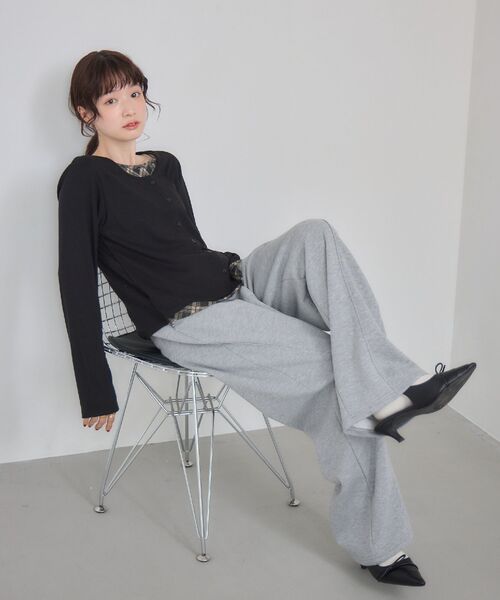 RETRO GIRL(レトロガール)の「裏起毛スウェットPT(スウェットパンツ・レディース・ブラック/ダークグレー/ホワイト系その他・FREE)」の5枚目の写真