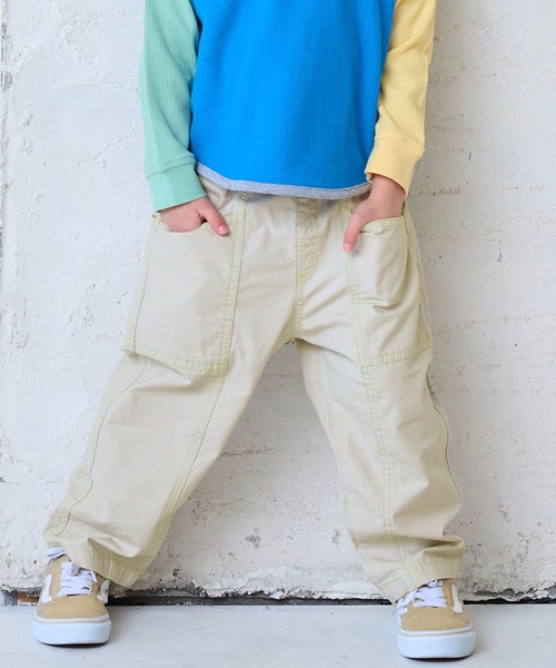 Life Support Products（ライフサポートプロダクツ）の「ツイルパッチポケットパンツ（チノパンツ・キッズ・グリーン/オフホワイト/チャコール/ベージュ/オレンジ・100/90/80/95/110/150/140/130/120）」の2枚目の写真