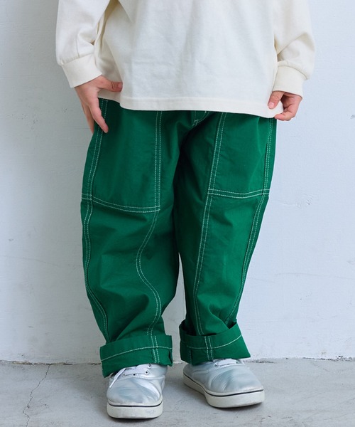 Life Support Products（ライフサポートプロダクツ）の「ツイルパッチポケットパンツ（チノパンツ・キッズ・グリーン/オフホワイト/チャコール/ベージュ/オレンジ・100/90/80/95/110/150/140/130/120）」の18枚目の写真