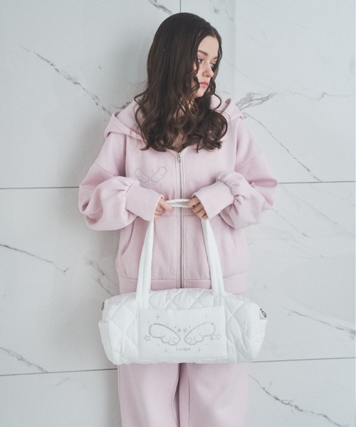 Lovilyn（ラヴィリン）の「エンジェルモチーフボストンバッグ（ショルダーバッグ・レディース・ブラック/ホワイト/ピンク・FREE）」の7枚目の写真