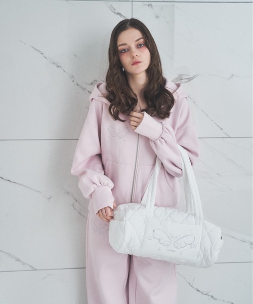 Lovilyn（ラヴィリン）の「エンジェルモチーフボストンバッグ（ショルダーバッグ・レディース・ブラック/ホワイト/ピンク・FREE）」の5枚目の写真