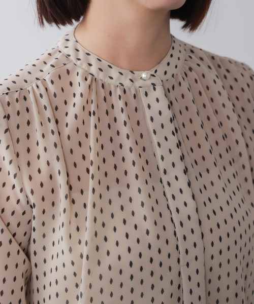 Bou Jeloud（ブージュルード）の「パターンシフォンブラウス（シャツ/ブラウス・レディース・アイボリー/ブラック・38）」の8枚目の写真