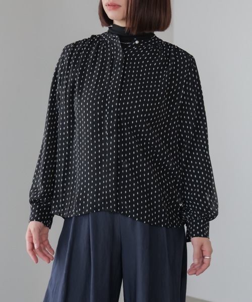 Bou Jeloud（ブージュルード）の「パターンシフォンブラウス（シャツ/ブラウス・レディース・アイボリー/ブラック・38）」の14枚目の写真