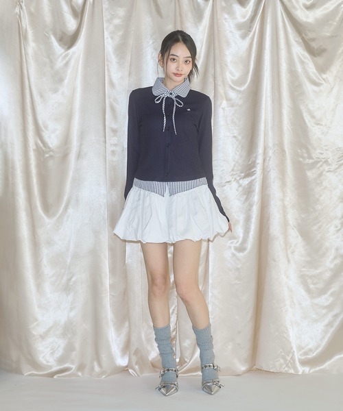 MSGirl(エムエスジーガール)の「フェイクレイヤードチェックシャツ(シャツ/ブラウス・レディース・グレー/ネイビー・F)」の20枚目の写真