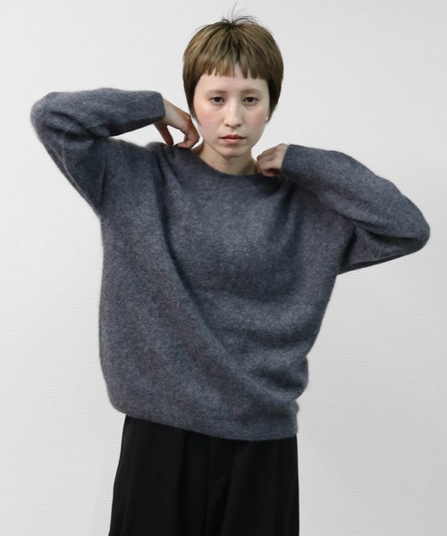 WOOL 100% 起毛タッチニットWOOL 100 BRUSHED TOUCH KNIT
