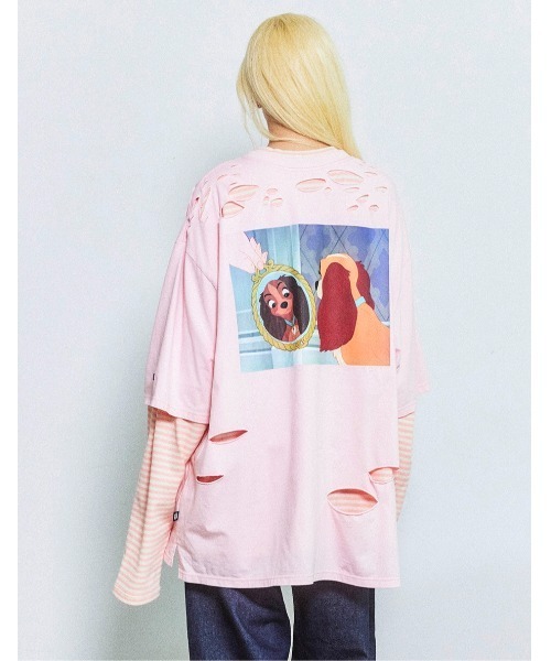 Little sunny bite（リトルサニーバイト）の「【8】【it】【little sunny bite Disney collection】 lady fake layered long tee（Tシャツ/カットソー・レディース・ピンク/ホワイト/ブラック・SMALL/MEDIUM）」の18枚目の写真