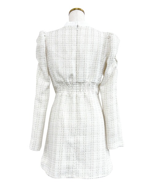 ワンピース ribbon tie tweed mini onepiece M ribbon tie tweed mini onepiece – BUNNY APARTMENT