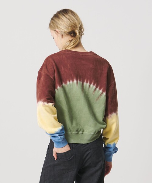 ATTISESSION(アティセッション)の「<ATTISESSION>タイダイ スウェット トップス(スウェット・レディース・ダークブラウン/オリーブ・FREE)」の3枚目の写真