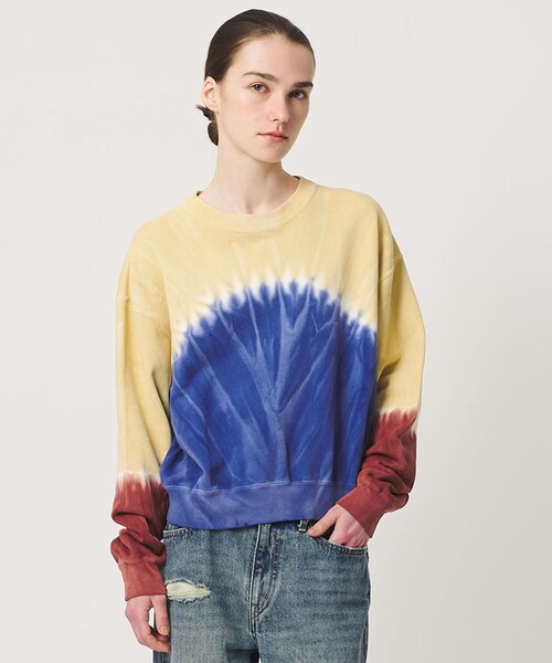 ATTISESSION(アティセッション)の「<ATTISESSION>タイダイ スウェット トップス(スウェット・レディース・ダークブラウン/オリーブ・FREE)」の7枚目の写真