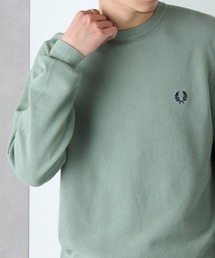 FRED PERRY フレッドペリー　ロングスリーブ ニットシャツ　グリーン Tonic Waffle Knitted Shirt(S 597：OX BLOOD / ECRU): | FRED PERRY