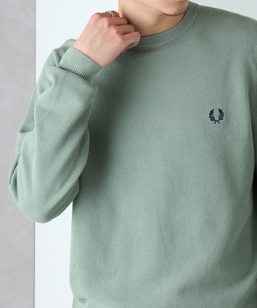 FRED PERRY(フレッドペリー)の「【FRED PERRY】PIQUE STITCH JUMPER K1309②(ニット/セーター・メンズ・セージグリーン/グレイッシュブルー/カーキ・S/M/L/XL)」の2枚目の写真