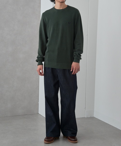 FRED PERRY(フレッドペリー)の「【FRED PERRY】PIQUE STITCH JUMPER K1309②(ニット/セーター・メンズ・セージグリーン/グレイッシュブルー/カーキ・S/M/L/XL)」の9枚目の写真