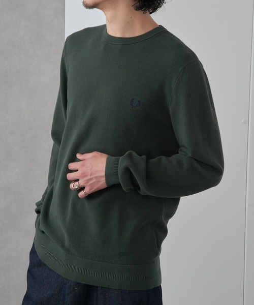 FRED PERRY(フレッドペリー)の「【FRED PERRY】PIQUE STITCH JUMPER K1309②(ニット/セーター・メンズ・セージグリーン/グレイッシュブルー/カーキ・S/M/L/XL)」の5枚目の写真