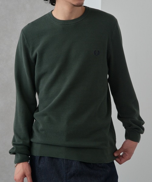 FRED PERRY(フレッドペリー)の「【FRED PERRY】PIQUE STITCH JUMPER K1309②(ニット/セーター・メンズ・セージグリーン/グレイッシュブルー/カーキ・S/M/L/XL)」の6枚目の写真