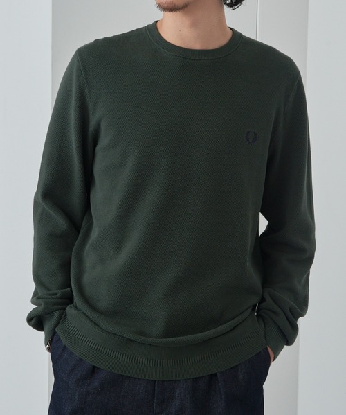 FRED PERRY(フレッドペリー)の「【FRED PERRY】PIQUE STITCH JUMPER K1309②(ニット/セーター・メンズ・セージグリーン/グレイッシュブルー/カーキ・S/M/L/XL)」の7枚目の写真