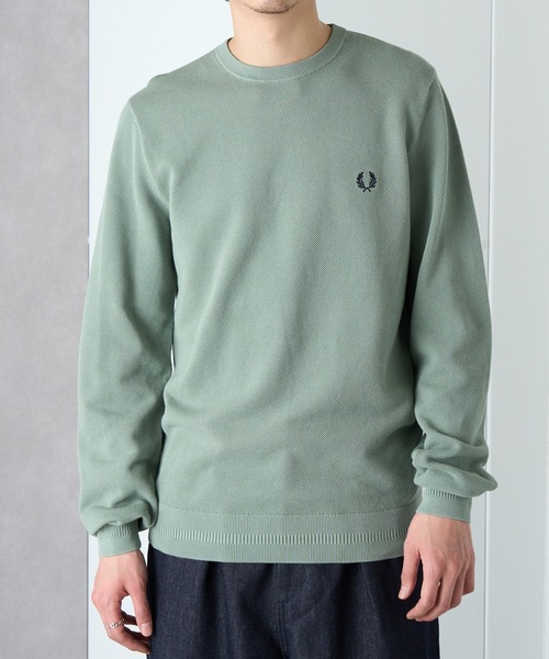 FRED PERRY(フレッドペリー)の「【FRED PERRY】PIQUE STITCH JUMPER K1309②(ニット/セーター・メンズ・セージグリーン/グレイッシュブルー/カーキ・S/M/L/XL)」の12枚目の写真