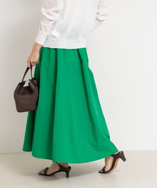 NOLLEY’S(ノーリーズ)の「ウォッシャブルフレアマキシスカート(スカート・レディース・グリーン/ホワイト系その他2・36/38)」の1枚目の写真