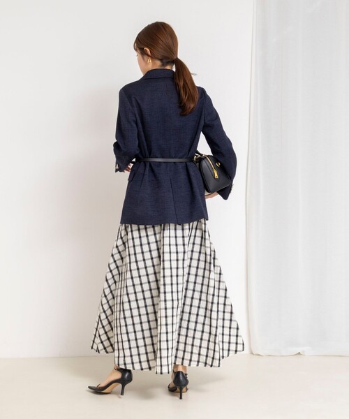 NOLLEY’S(ノーリーズ)の「ウォッシャブルフレアマキシスカート(スカート・レディース・グリーン/ホワイト系その他2・36/38)」の5枚目の写真