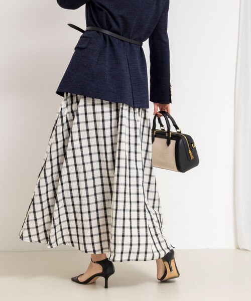 NOLLEY’S(ノーリーズ)の「ウォッシャブルフレアマキシスカート(スカート・レディース・グリーン/ホワイト系その他2・36/38)」の8枚目の写真