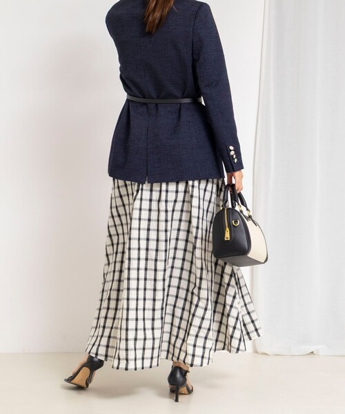 NOLLEY’S(ノーリーズ)の「ウォッシャブルフレアマキシスカート(スカート・レディース・グリーン/ホワイト系その他2・36/38)」の9枚目の写真