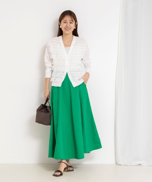 NOLLEY’S(ノーリーズ)の「ウォッシャブルフレアマキシスカート(スカート・レディース・グリーン/ホワイト系その他2・36/38)」の10枚目の写真