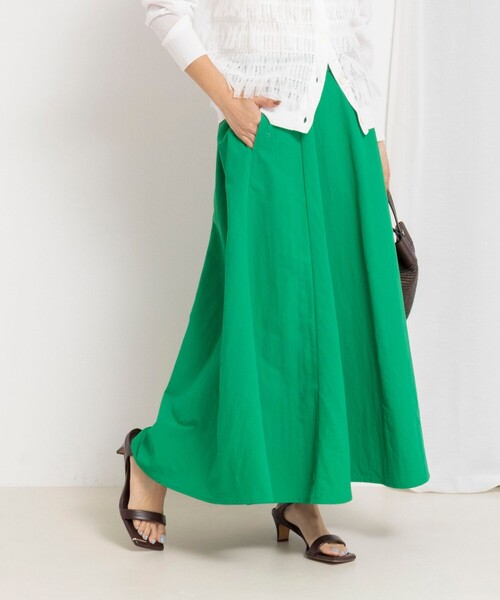 NOLLEY’S(ノーリーズ)の「ウォッシャブルフレアマキシスカート(スカート・レディース・グリーン/ホワイト系その他2・36/38)」の14枚目の写真