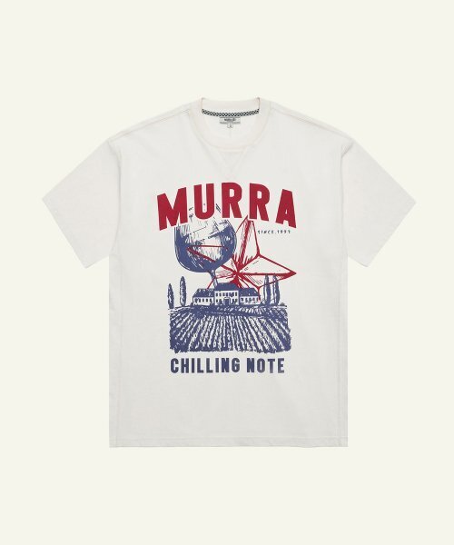 MURRA(ムラ)の「ラスティックムラロゴTシャツ_クリーム(Tシャツ/カットソー・メンズ・アイボリー・FREE)」の1枚目の写真