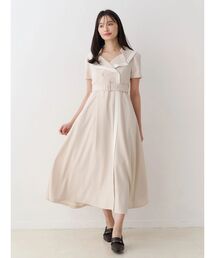 MERCURYDUO | バイカラーハーフスリーブトレンチフレアワンピース(ワンピース)