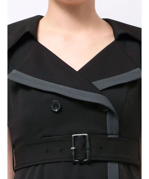 MERCURYDUO（マーキュリーデュオ）の「バイカラーハーフスリーブトレンチフレアワンピース（ワンピース・レディース・ミント/ベージュ/グレー/ブラック・SMALL/MEDIUM）」の14枚目の写真