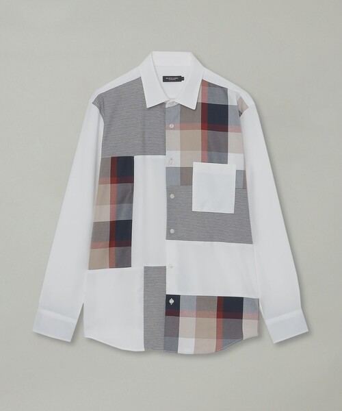 BLACK LABEL CRESTBRIDGE（ブラックレーベル・クレストブリッジ）の「クレスブリッジチェックパッチワークシャツ（シャツ/ブラウス・メンズ・オフホワイト/ブラック・M/L/S/XL）」の7枚目の写真
