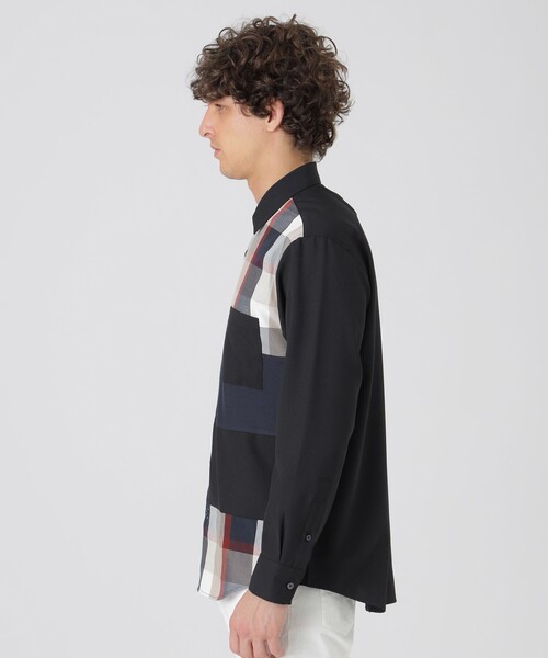 BLACK LABEL CRESTBRIDGE（ブラックレーベル・クレストブリッジ）の「クレスブリッジチェックパッチワークシャツ（シャツ/ブラウス・メンズ・オフホワイト/ブラック・M/L/S/XL）」の9枚目の写真