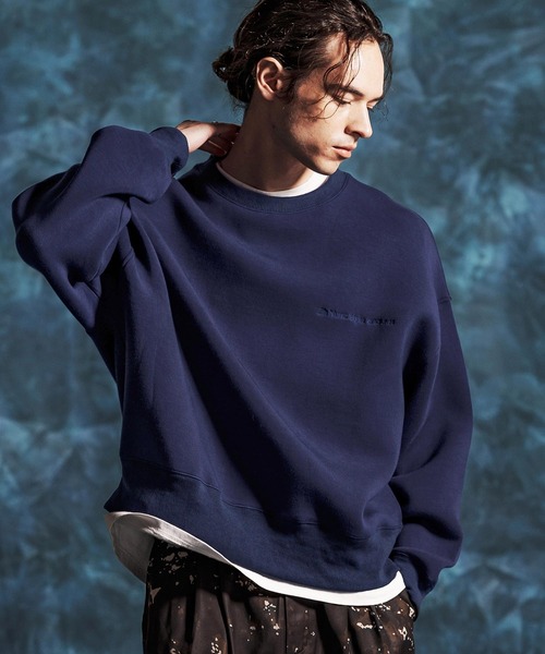 Jih Nunc（ジーヌンク）の「msw1834-ショート丈ポンチ刺繍プルオーバー(JIH-R1149)（スウェット・メンズ・ネイビー/ホワイト/ブラック・L/M/S）」の3枚目の写真