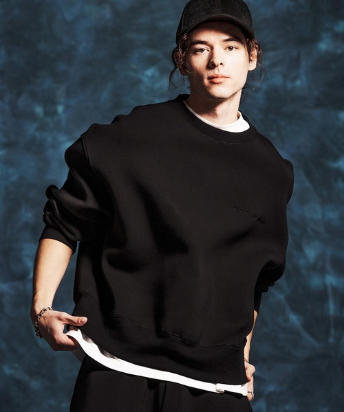 Jih Nunc（ジーヌンク）の「msw1834-ショート丈ポンチ刺繍プルオーバー(JIH-R1149)（スウェット・メンズ・ネイビー/ホワイト/ブラック・L/M/S）」の5枚目の写真