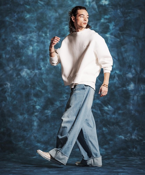 Jih Nunc（ジーヌンク）の「msw1834-ショート丈ポンチ刺繍プルオーバー(JIH-R1149)（スウェット・メンズ・ネイビー/ホワイト/ブラック・L/M/S）」の12枚目の写真