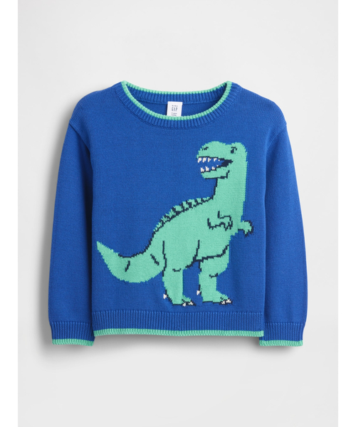 GAP(ギャップ)の「シェーカーステッチ セーター (幼児・ベビー)(ニット/セーター・キッズ・ホワイト×ネイビー/ブルー・95cm/100cm/110cm/90cm/80cm/105cm/70cm)」の1枚目の写真