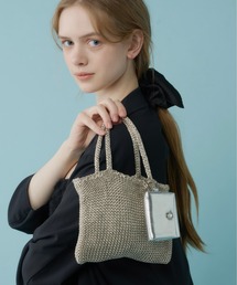 Su1.（スイ）の「【Su1.】ラメニットバッグ(チャームポーチ付)（ハンドバッグ）」