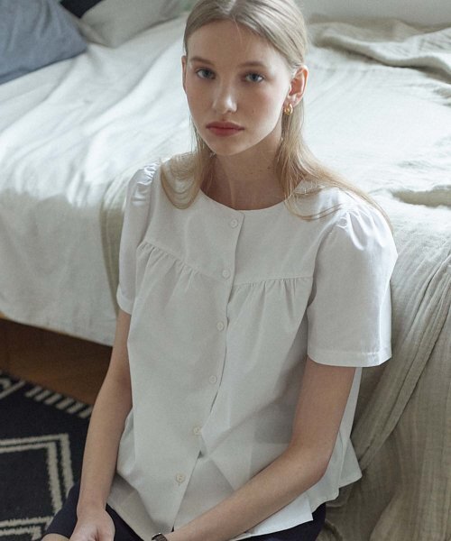 セール】Julia Shirring Blouse - White（シャツ/ブラウス）｜NONLOCAL