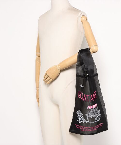 LILA&FLEUR(リラアンドフルール)の「Shopping Bag Organdie(エコバッグ/サブバッグ・レディース・ホワイト×グリーン/ホワイト系/ホワイト×ピンク/ネイビー系/ベージュ系/ブラック系・ONE SIZE)」の11枚目の写真