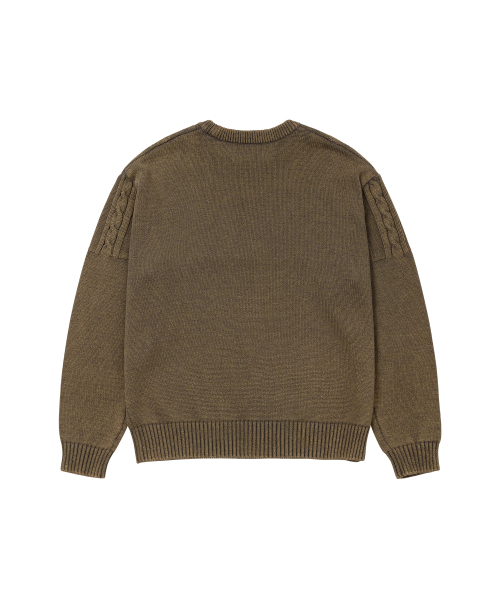 WELLBEING EXPRESS(ウェルビーイングエクスプレス)の「Washed Cable Pullover Khaki Brown(ニット/セーター・レディース・その他・ONE SIZE)」の2枚目の写真