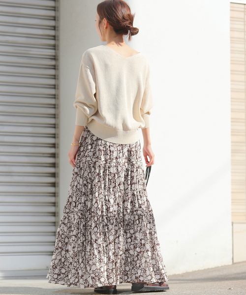 JOURNAL STANDARD relume（ジャーナルスタンダード　レリューム）の「《WEB限定追加 / 新色》コットンボイルクリンクルティアードスカート（柄）（スカート・レディース・サックスブルー/ブラック系その他/グリーン系その他/ブラウン・FREE）」の16枚目の写真
