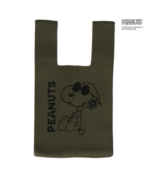 PEANUTS(ピーナッツ)の「PEANUTS ニットバッグ(トートバッグ・レディース・ブラック/アイボリー/カーキ・FREE)」の3枚目の写真