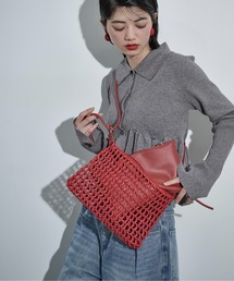 チェーンストラップ雑材メッシュバッグ