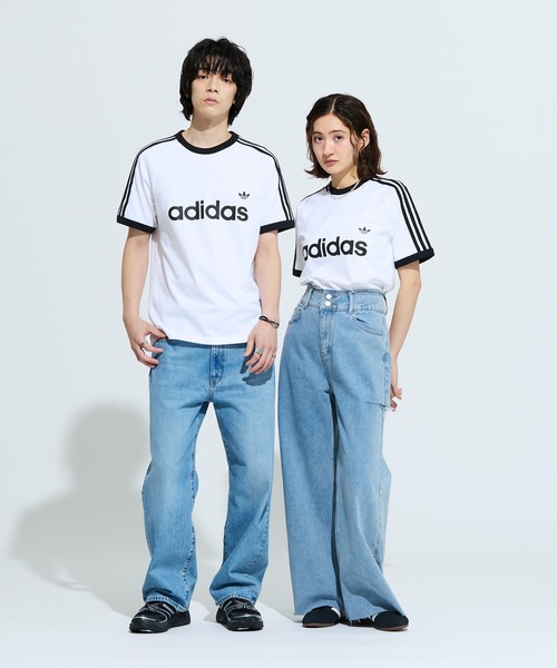 adidas（アディダス）の「スリーストライプス スリム リンガー Tシャツ / アディダスオリジナルス adidas Originals（Tシャツ/カットソー・メンズ・ブルー/ブラック/ホワイト・X-LARGE/LARGE/3XL/XX-LARGE/X-SMALL/SMALL/MEDIUM/XX-SMALL）」の20枚目の写真