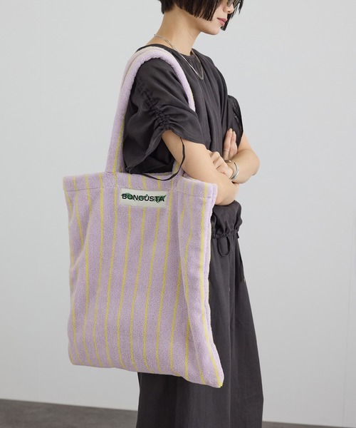 SALON adam et rope'（サロン アダム エ ロペ）の「【BONGUSTA（ボングスタ）】naram トートバッグ（トートバッグ・レディース・パープル系その他/ピンク系その他2/イエロー系その他3/ベージュ系その他3・FREE）」の3枚目の写真