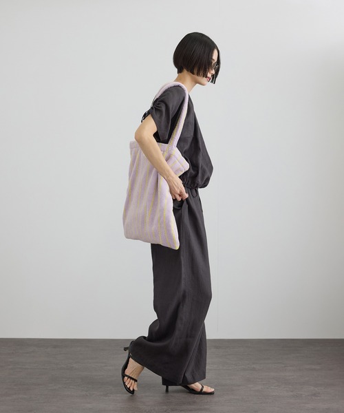 SALON adam et rope'（サロン アダム エ ロペ）の「【BONGUSTA（ボングスタ）】naram トートバッグ（トートバッグ・レディース・パープル系その他/ピンク系その他2/イエロー系その他3/ベージュ系その他3・FREE）」の6枚目の写真